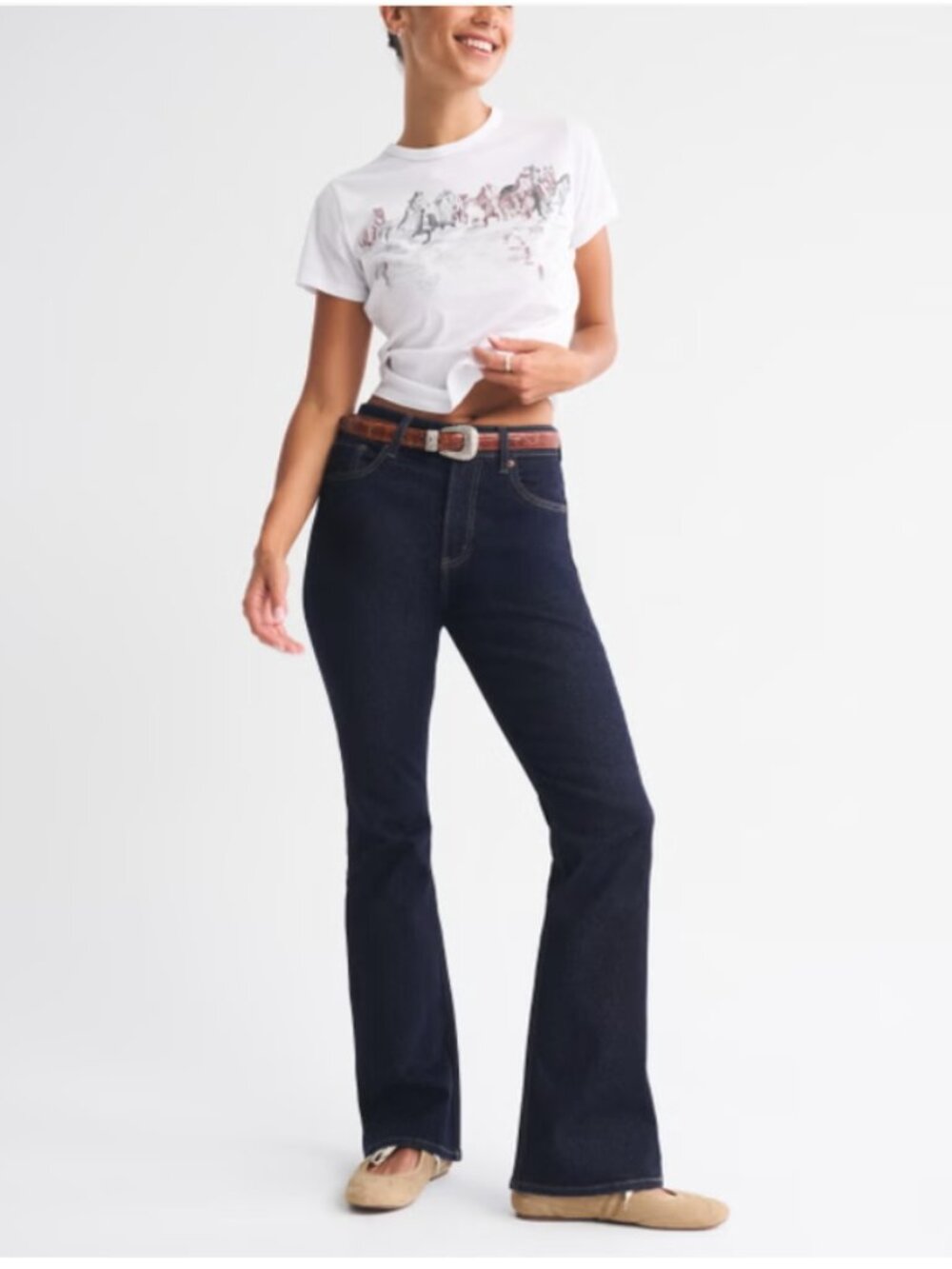 NWT Abercrombie & Fitch Curve Love High Rise Bootcut Jean 33 Long